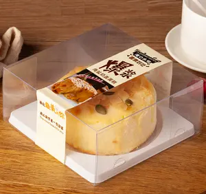 2018 hot sale Food grade Disposable transparent plastic cheese cake box packaging with insert tray