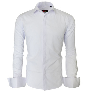 Formel blanc luxe col français manchette en gros chemises de smoking pour les hommes - Product Image 2