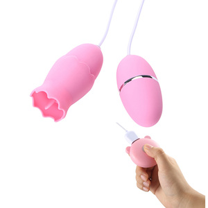 USB Rechargeable Double Kepala Gadis Anal Mainan Seks Kawat Peluru Remote Control Mini Melompat Jilat Telur Vibrator untuk Wanita Vagina