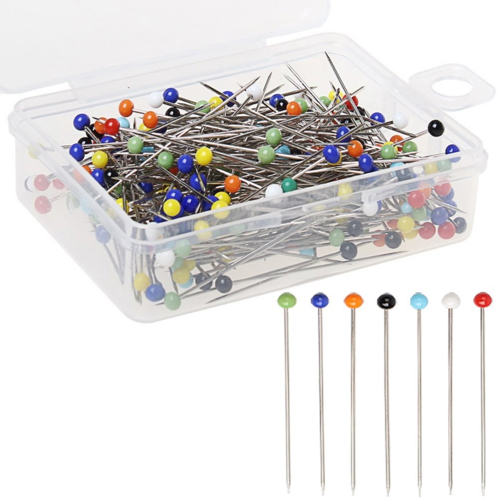 38mm Sewing Pins Colorful Glass Ball Head Pins for Dressmaking Jewelry Components Flower Decoration