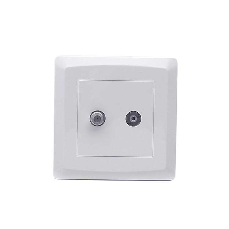 Hot Selling White UK Standard Satellite Socket and TV Socket Lot of Color Type Wall Socket Extension for Home
