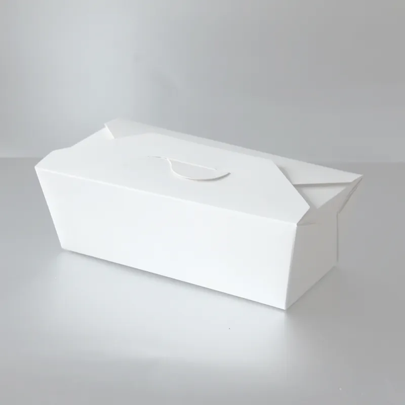 Caja de embalaje de comida rápida de papel blanco desechable