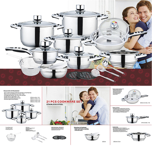 2018 nouveau design cuisine en acier inoxydable <span class=keywords><strong>non</strong></span> bâton batterie de cuisine avec des pots <span class=keywords><strong>et</strong></span> des casseroles - Product Image 6