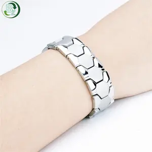 High quality 316 stainless steel silver 4 in 1 ion bio magnetic bracelet men jewelry