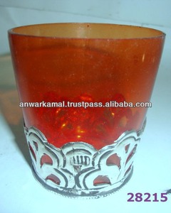 Lumière de thé plaquée rouge de coulée décorative faite à la main Votive en verre rouge pour la décoration de la maison - Product Image 2