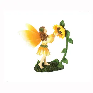 Beautiful sunflower fairy Polyresin Angel Figurine