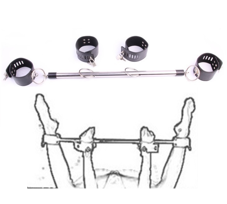 Barre D'écartement Avec Menottes Réglables Pour Bondage BDSM - EASYTOYS - Noir - Unisexe - Neuf