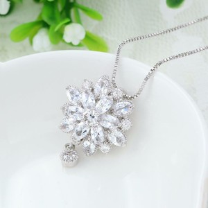 Bijoux Teemi Haute Qualité Mode féminine cou Sexy Hot Sale <span class=keywords><strong>Marquise</strong></span> Cut Zircon princesse fleur collier pendentif Stock - Product Image 2