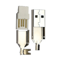 Conector macho de soldadura USB 2,0 A, conector macho