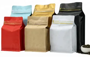 사용자 정의 식품 포장 가방 플랫 바닥 파우치 애 가방 커피 광장 바닥 상자 파우치