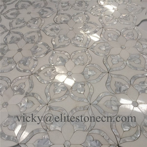 Mosaïque de fleurs <span class=keywords><strong>en</strong></span> marbre blanc de Thassos, mosaïque de fleurs <span class=keywords><strong>en</strong></span> nacre, mosaïque de pierres mélangées <span class=keywords><strong>en</strong></span> coquillages - Product Image 4