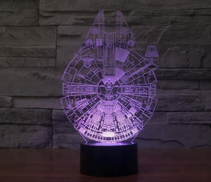 StarWars המילניום פלקון 3D אופטי אשליה LED מנורת לילה אור - Product Image 6