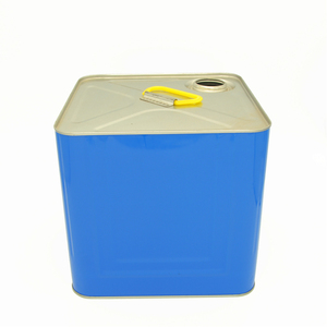Recipiente de aço quadrado revestido branco 18l, lata de lata/recipiente de plástico com tampa de bico e alça
