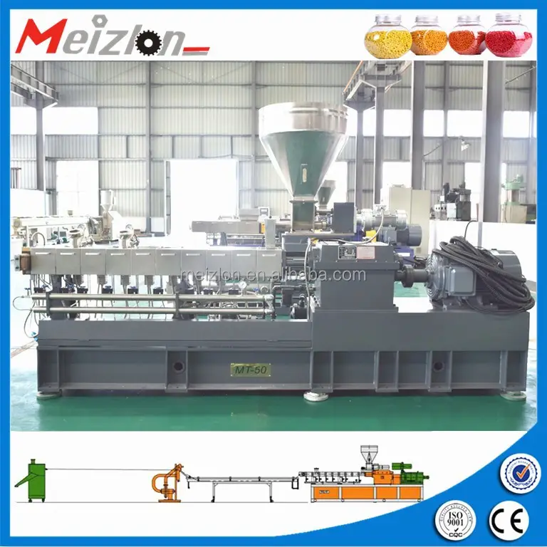 Máquina de gránulos de plástico/extrusora de doble tornillo/línea de producción completa usada para la venta