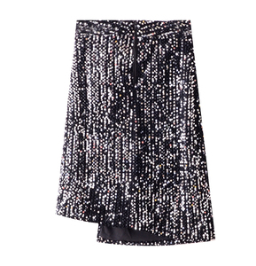 Faldas elegantes con purpurina hasta la rodilla de lentejuelas <span class=keywords><strong>Vintage</strong></span> transpirables de verano para mujer - Product Image 2