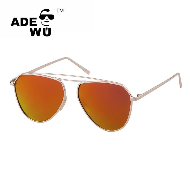 ADE WU STY3694 Fashion Retro Mirror Pilot Sunglasses Women Men