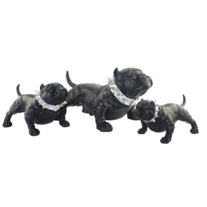 Hars Zwarte Hond Franse Bulldog Standbeeld Met Zonnebril Home Decor - Product Image 5