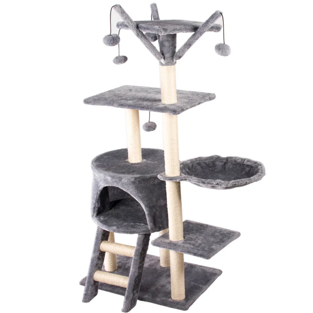 High Quality Large Wooden Scratch Climbing Tower Fashion Diy Deluxe Foldable Luxury Sisal Pet Products Cat Tree