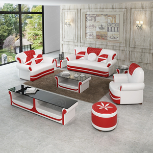 Conjunto de muebles de 3, 2 y 1 asientos, sofá Seccional de cuero blanco, sala de estar, para clientes de estilo de color en el mercado sueco - Product Image 2