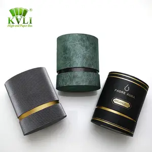 Oval fancy paper box cylinder tube perfume oil cardboard packaging box with lid