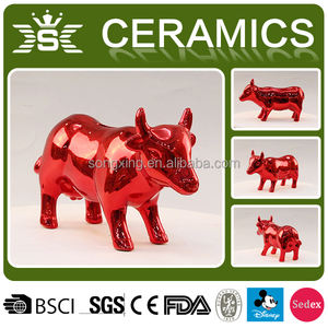 उच्च गुणवत्ता वाले प्रचार सिरेमिक कबूतर बैंक लाल गाय डिजाइन बच्चे का सिक्का बैंक - Product Image 6