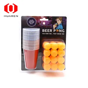 Custom 24 Pongs Ballen 16 Oz Bier Cups Drinking Game Set