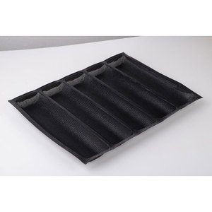 <span class=keywords><strong>Molde</strong></span> <span class=keywords><strong>Rectangular</strong></span> de Fibra de Vidrio y Silicona de Grado Alimenticio Ecológico para Hornear Pan, Baguette Francesa, Hotdog, Sub Roll y Pastel - Product Image 4
