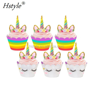 12 <strong>Unicorn</strong> Rainbow Cake Toppers +12 Cupcake Wrappers Birthday <strong>Party</strong> Cake <strong>Decoration</strong> Baby Shower <strong>Unicorn</strong> <strong>Party</strong> Supplies PQ103