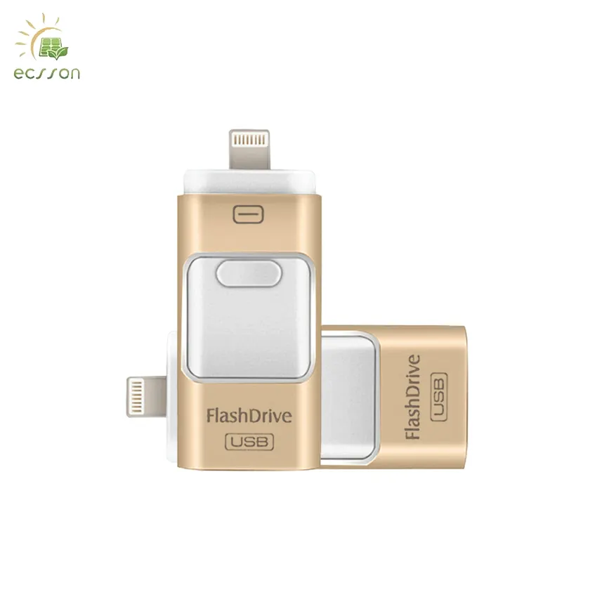 Super mini 64gb usb flash drive , 3 in 1 Aluminum USB flash drive 16/32/64gb for iphone USB OTG
