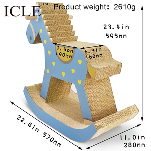 Customized High Quality Horse Luxury <strong>Expensive</strong> Craft Corrugated Paper Big -IC-0039-Blue Cardboard <strong>Cat</strong> Scratcher Lounge - Product Image 4