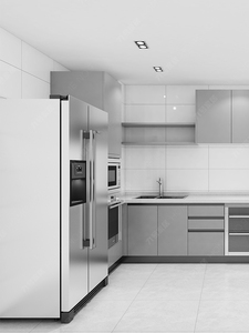 Modern Design Light <strong>Grey</strong> Matt Lacquer Kitchen <strong>Cabinet</strong> - Product Image 5