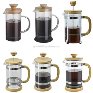 새로운 도착 모든 크기 대나무 덮개와 손잡이 Cafetiere, 차와 커피 플런저, 프랑스 압박