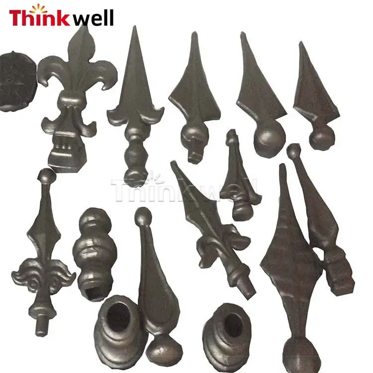 Piezas de hierro forjado Ornamental, fundición y sello, cerca, punta de lanza, en oferta