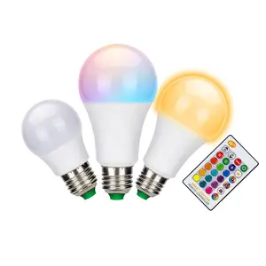 E27 3W 5W 10W RGB+W Color Changing Bulb Remote Control LED RGB Light Bulb