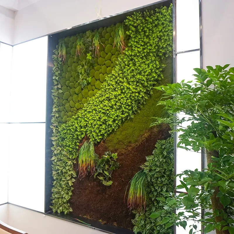 Vertical plants wall artificial green moss wall indoor decor