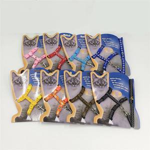Multicolor de seguridad ajustable de nylon para mascotas gato arnés y una correa - Product Image 1