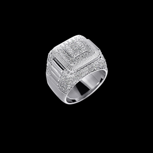 Gioielli HipHop di alta qualità Bling zircone cubico in ottone <span class=keywords><strong>925</strong></span> Sterling Silver rodiato anelli da <span class=keywords><strong>uomo</strong></span> - Product Image 1