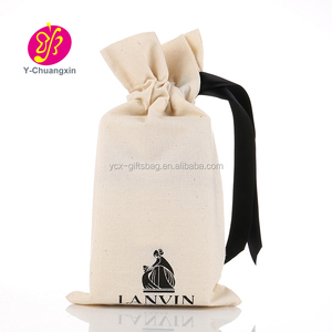 Sac en <span class=keywords><strong>coton</strong></span> mousseline avec cordon de serrage et ruban gros-grain - Product Image 2