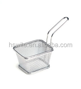 <span class=keywords><strong>Panier</strong></span> carré de service de puces, Mini <span class=keywords><strong>panier</strong></span> à frites en acier inoxydable SS304 - Product Image 3