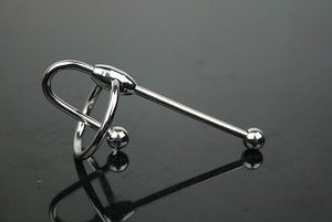 Medizinischer Edelstahl Penis Plug Spielzeug Kopfring mit Doppel kugel Prince <span class=keywords><strong>Albert</strong></span> <span class=keywords><strong>Wand</strong></span> - Product Image 4