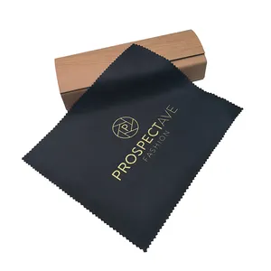 Tissus microfibre noir, lot de 10 pièces, étoffe de nettoyage pour verres de lunettes de soleil, logo imprimé