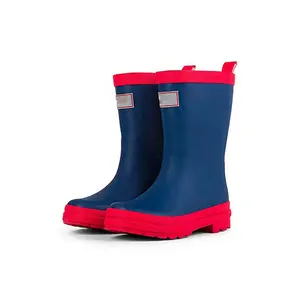 定制设计橡胶孩子雨靴防水步行软骑胶靴防滑安全威灵顿靴为学生