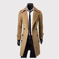 कस्टम फैशन उच्च गुणवत्ता सर्दियों गर्म घिसना dustproof पुरुषों लंबी ऊन कोट
