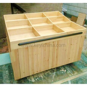 Soporte de madera para frutas, estante de almacenamiento, Exhibidor de verduras para supermercado, diseño personalizado