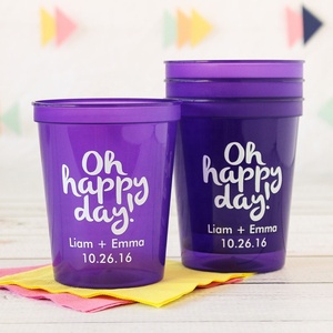 Taza de plástico translúcido naranja neón de 16oz para estadio - Product Image 4