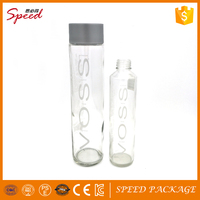 Botella de Agua de Vidrio VOSS de Alibaba China, 375 ml/800 ml, con Tapa de Rosca