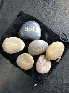 Guijarros de letras negras grabadas piedras de río naturales piedra colorida pulida lisa