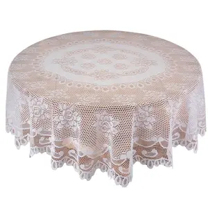 婚礼桌布白色圆形 70英寸覆盖 180厘米桌布
