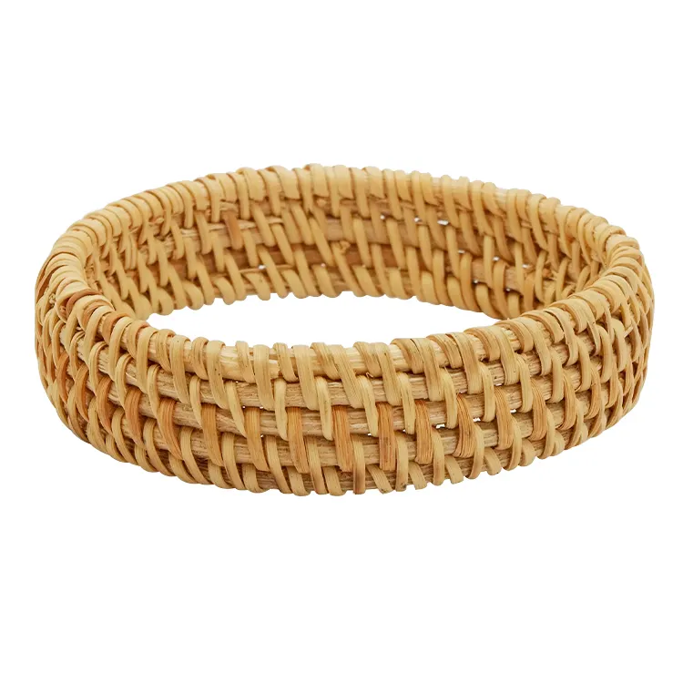 Wholesale fashion bamboo wood rattan bangle bracelet woven handmade jewelry