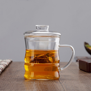 Tasse à thé en verre Borosilicate, forme de <span class=keywords><strong>bambou</strong></span>, avec infuseur, filtre et couvercle, gobelet à eau, vente en gros, ml - Product Image 1